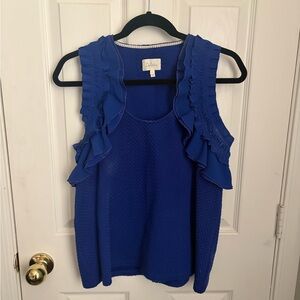 Deletta Royal Blue Ruffled Blouse